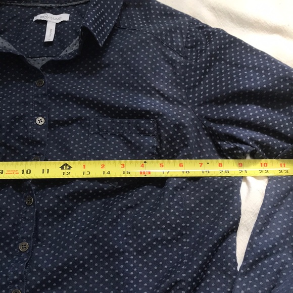 Curvy Cut Denim Polka Dot Button Down Shirt US 14 - Picture 6 of 11